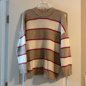 American Eagle Outfitters Textured Knit Sweater in Tan and Pink